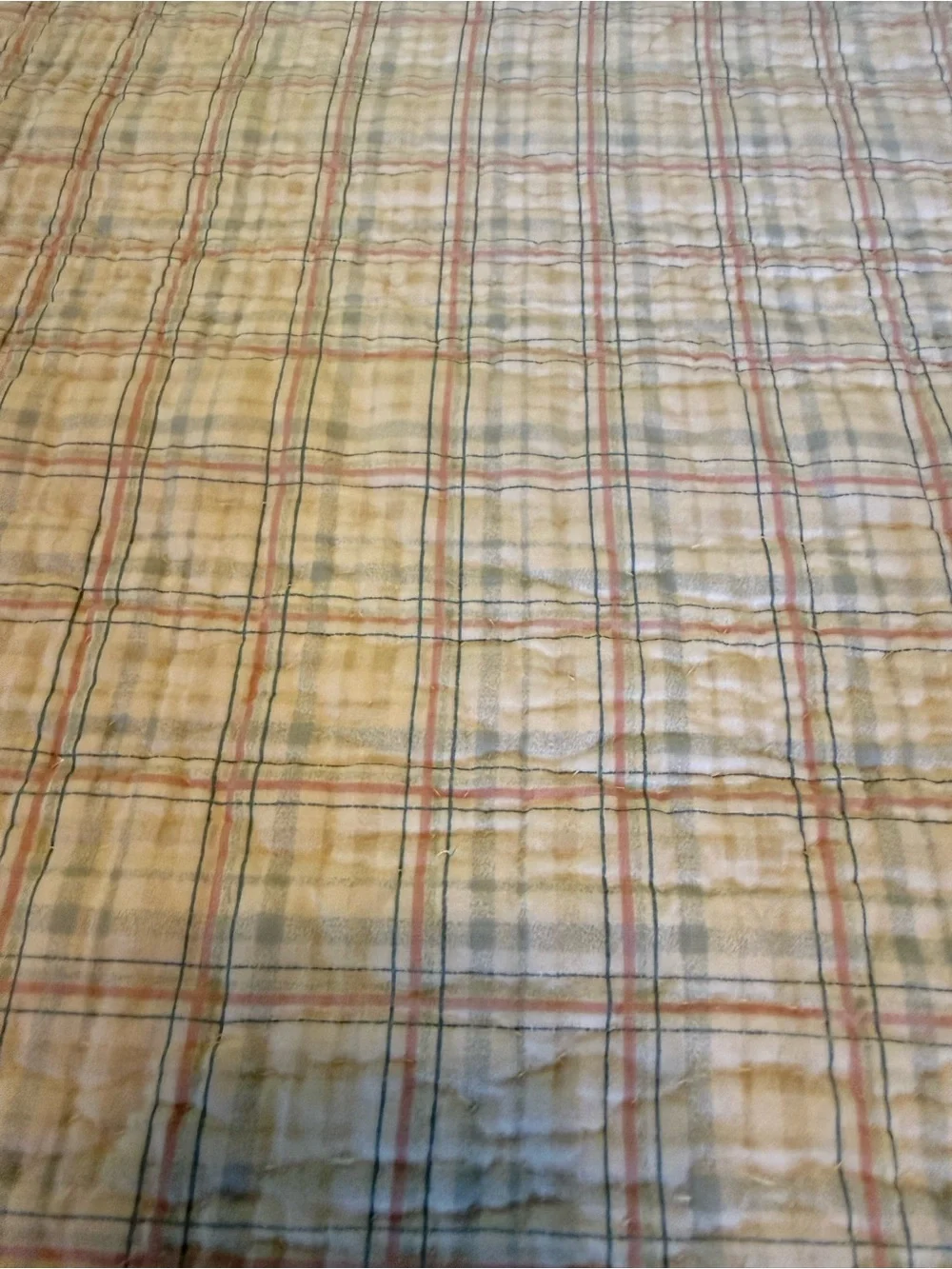 Vintage Cottage Core 7ftx7ft(Full) Patchwork Quilt w Ribbon Ruffle Details